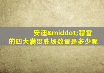 安迪·穆雷的四大满贯胜场数量是多少呢